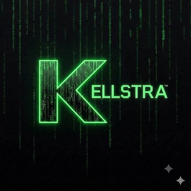 Kellstra logo with neon green K mark